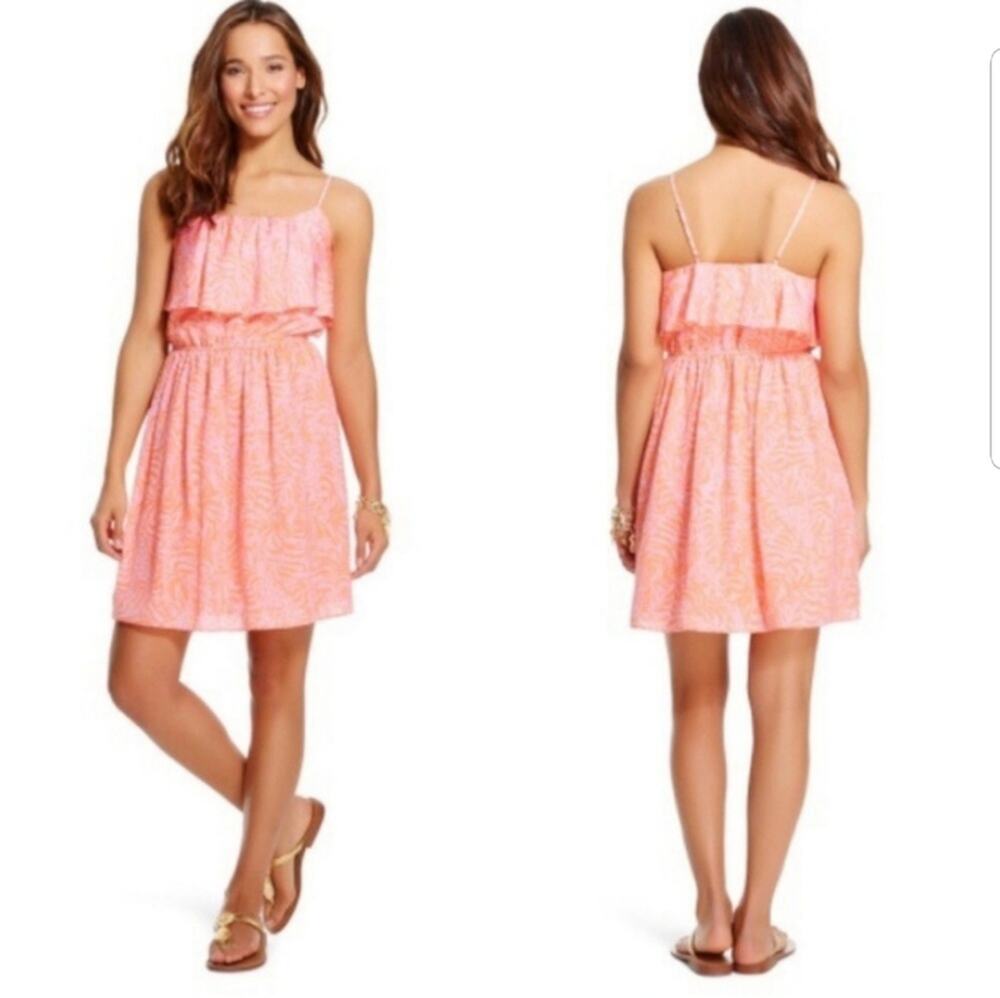 Lilly Pulitzer for Target Jungle Orange Flounce Dress Women's Size S